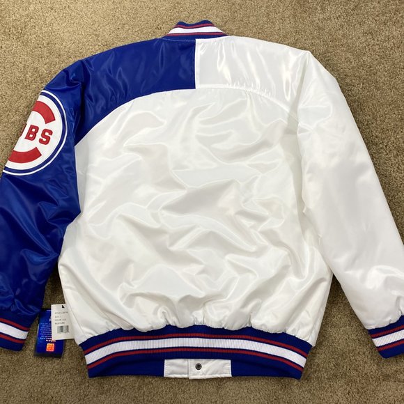 CHICAGO CUBS MLB Starter Snap Down Jacket WHITE/BLUE LG, XL - Picture 4 of 10